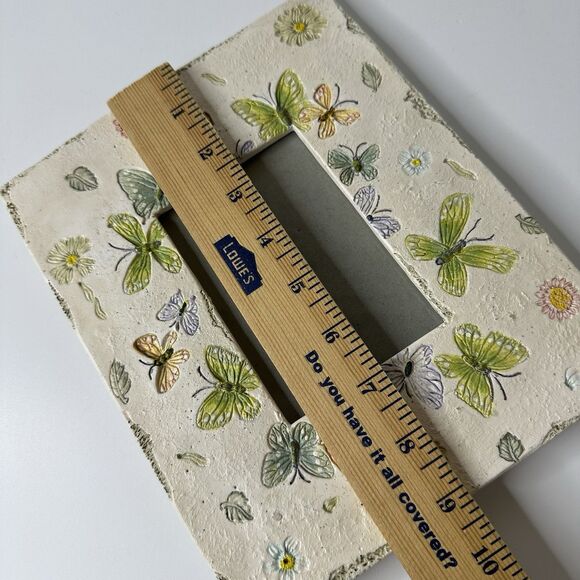 Butterfly Floral Picture Frame 3x4.5" Tabletop Rustic Garden Nature Cottagecore - Picture 11 of 15